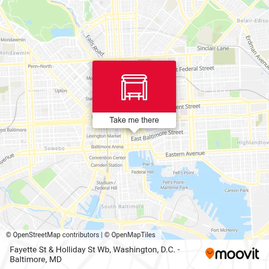 Fayette St & Holliday St Wb map
