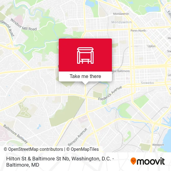 Hilton St & Baltimore St Nb map