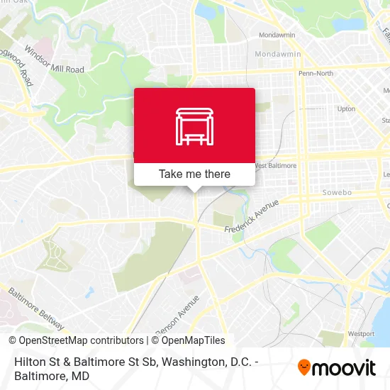 Hilton St & Baltimore St Sb map