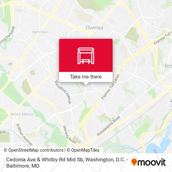 Cedonia Ave & Whitby Rd Mid Sb map
