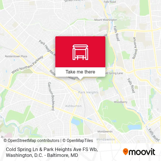 Cold Spring Ln & Park Heights Ave FS Wb map
