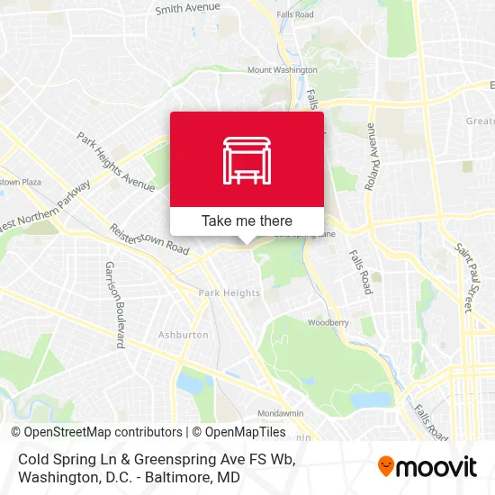 Cold Spring Ln & Greenspring Ave FS Wb map