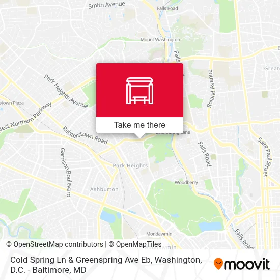 Cold Spring Ln & Greenspring Ave Eb map