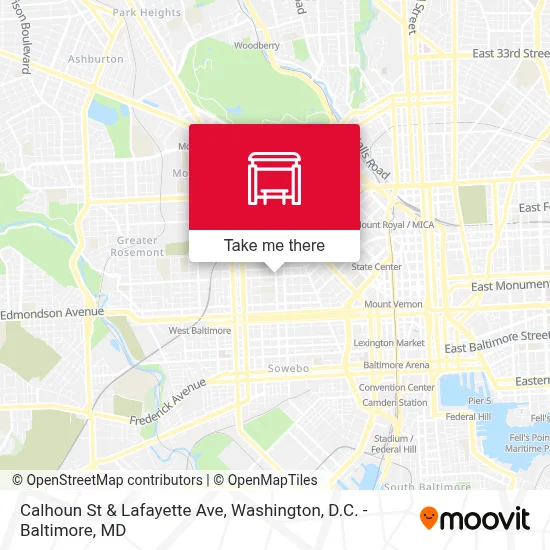 Calhoun St & Lafayette Ave map