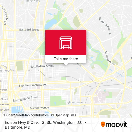 Edison Hwy & Oliver St Sb map