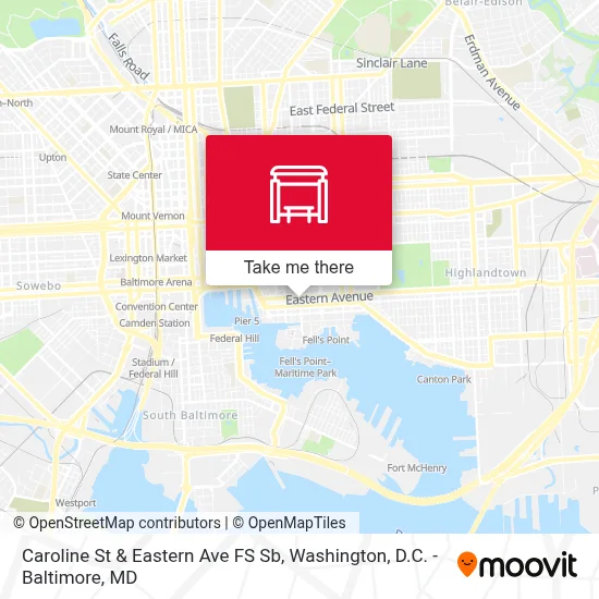 Caroline St & Eastern Ave FS Sb map
