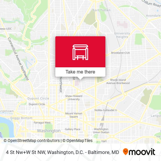 4 St Nw+W St NW map