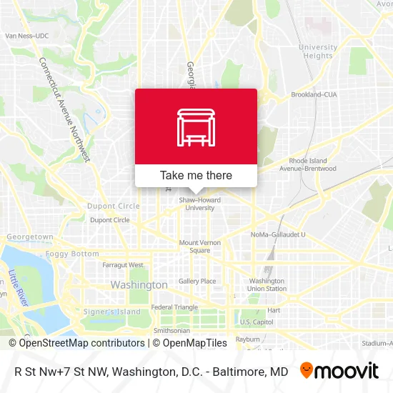 Mapa de R St Nw+7 St NW