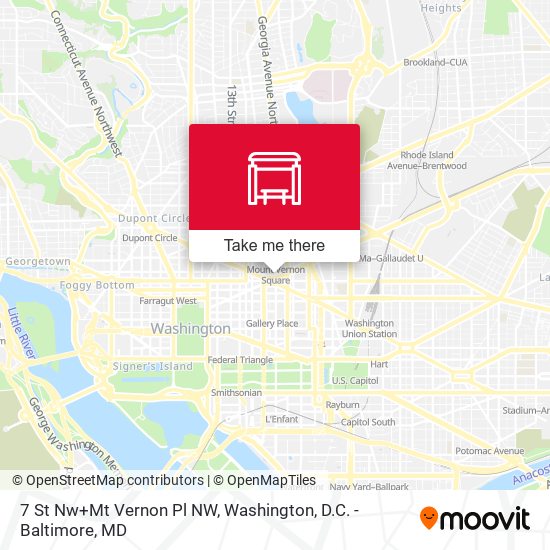 Mapa de 7 St Nw+Mt Vernon Pl NW