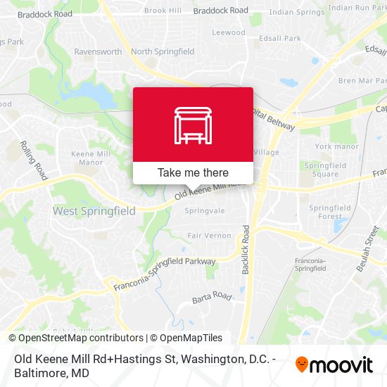 Old Keene Mill Rd+Hastings St map