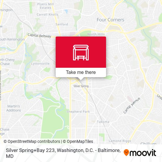 Mapa de Silver Spring+Bus Bay 223