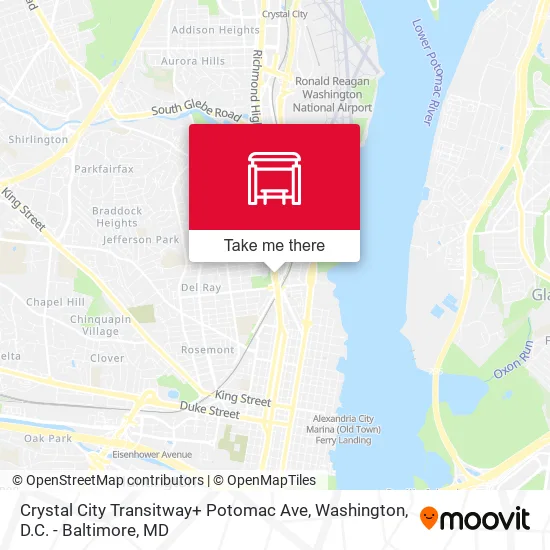 Crystal City Transitway+ Potomac Ave map