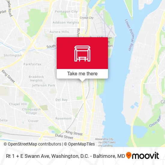 Rt 1 + E Swann Ave map