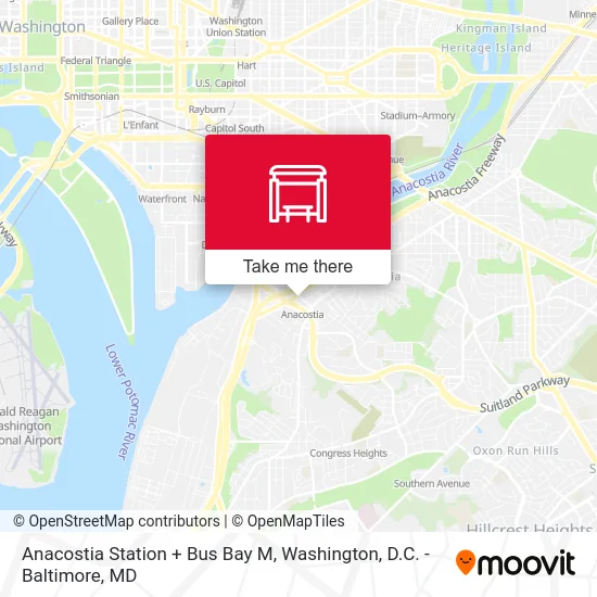 Anacostia Station + Bus Bay M map