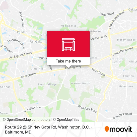 Route 29 @ Shirley Gate Rd map