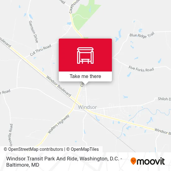 Windsor Transit Park And Ride map