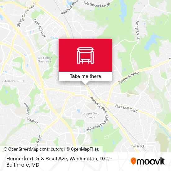 Mapa de Hungerford Dr & Beall Ave