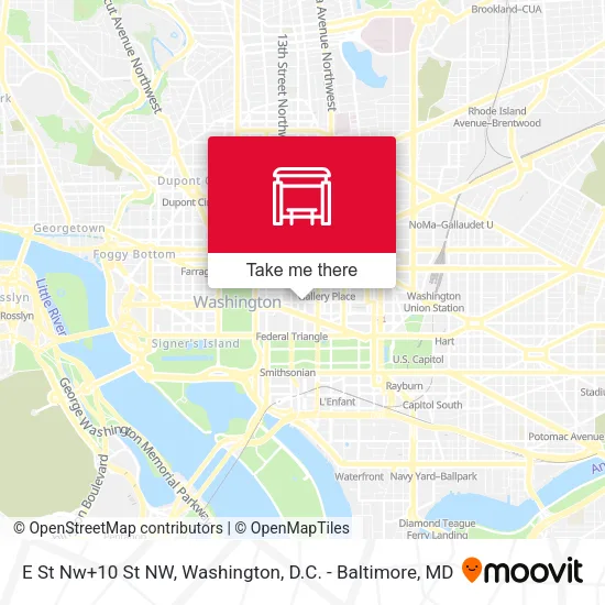 Mapa de E St Nw+10 St NW