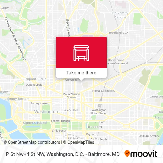 P St Nw+4 St NW map