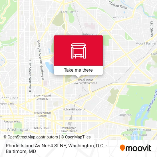 Rhode Island Av Ne+4 St NE map
