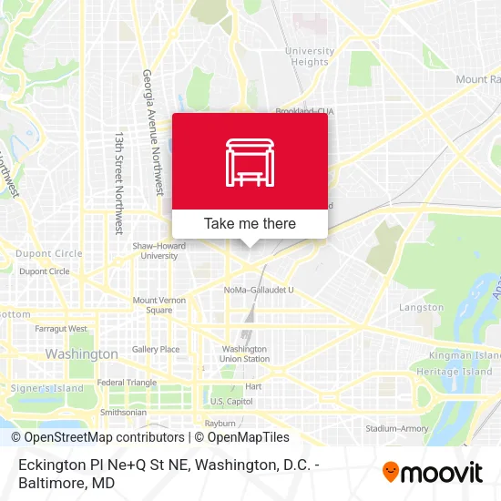 Eckington Pl Ne+Q St NE map