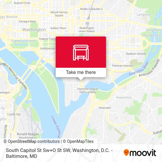 South Capitol St Sw+O St SW map