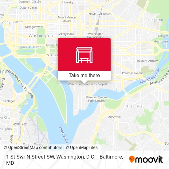 1 St Sw+N Street SW map
