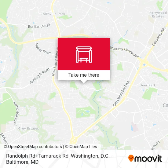 Randolph Rd+Tamarack Rd map