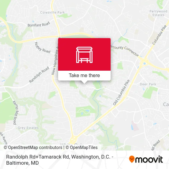 Randolph Rd+Tamarack Rd map