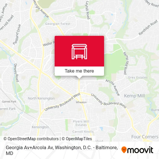 Georgia Av+Arcola Av map