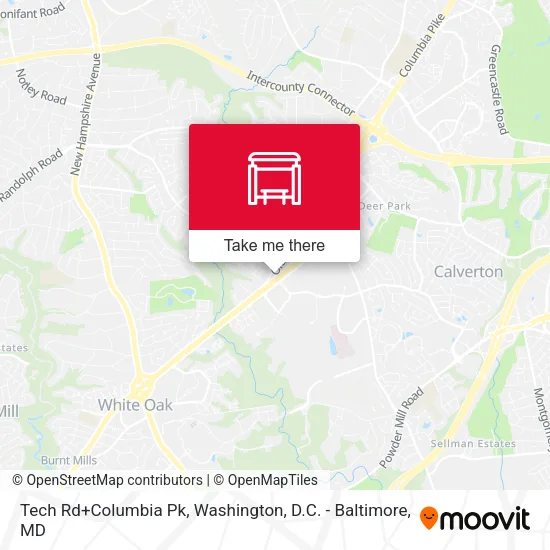 Tech Rd+Columbia Pk map