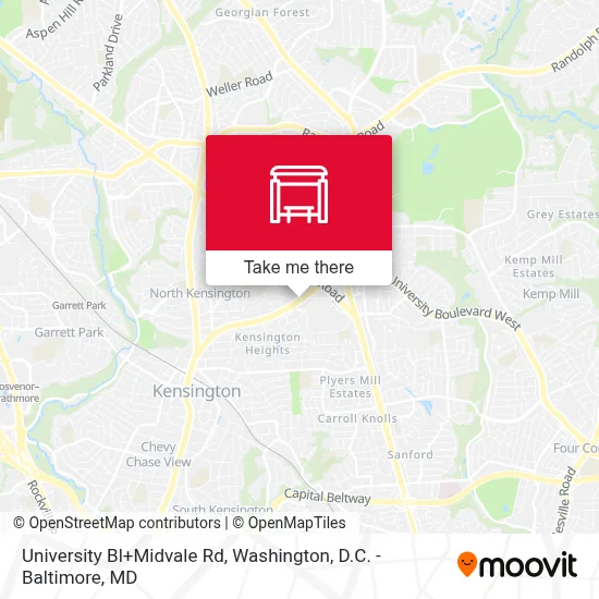 University Bl+Midvale Rd map