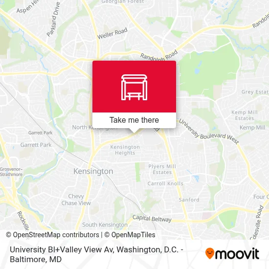 University Bl+Valley View Av map