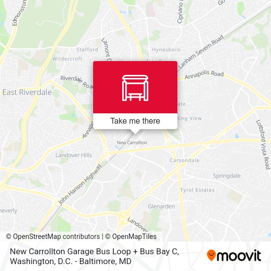 New Carrollton Garage Bus Loop + Bus Bay C map