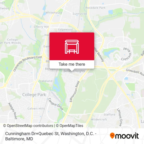 Cunningham Dr+Quebec St map