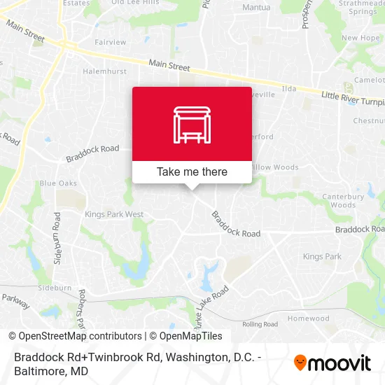Braddock Rd+Twinbrook Rd map