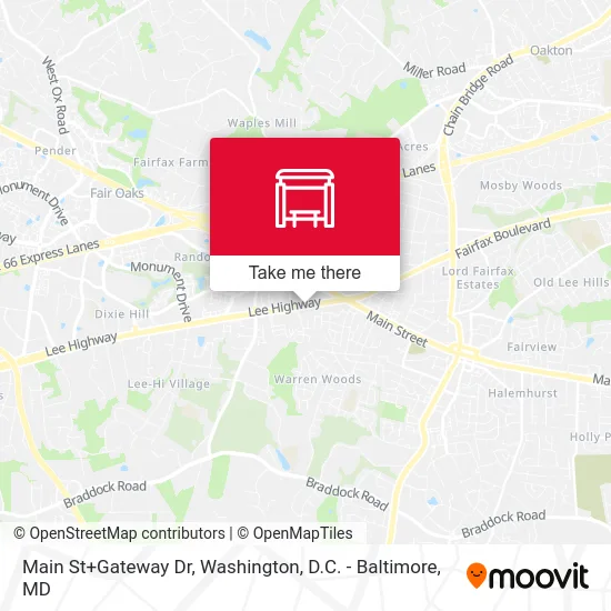 Main St+Gateway Dr map
