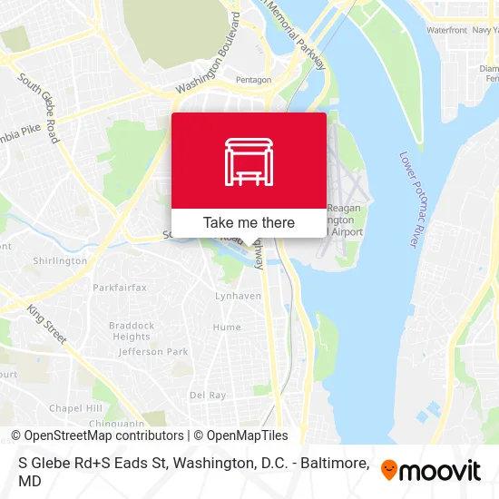 S Glebe Rd+S Eads St map
