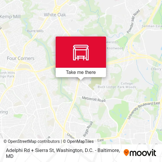 Adelphi Rd + Sierra St map