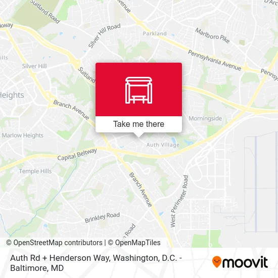 Auth Rd + Henderson Way map