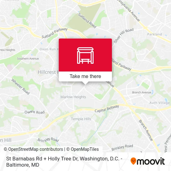 St Barnabas Rd + Holly Tree Dr map