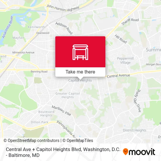 Mapa de Central Ave + Capitol Heights Blvd