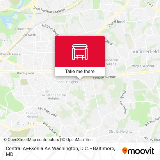 Central Av+Xenia Av map