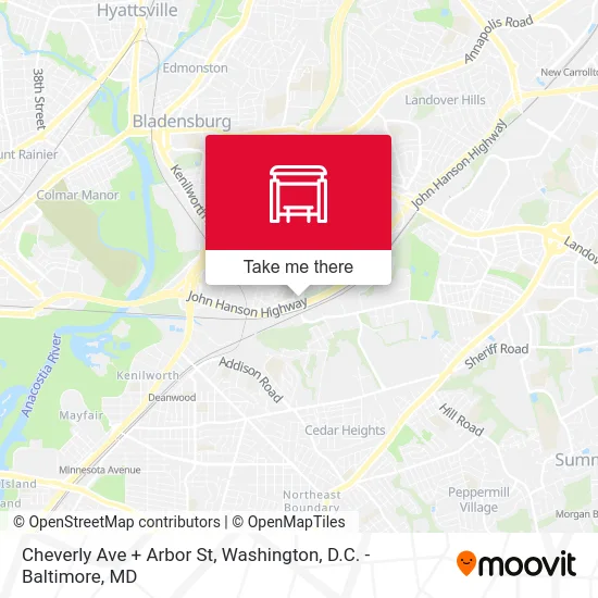 Cheverly Ave + Arbor St map