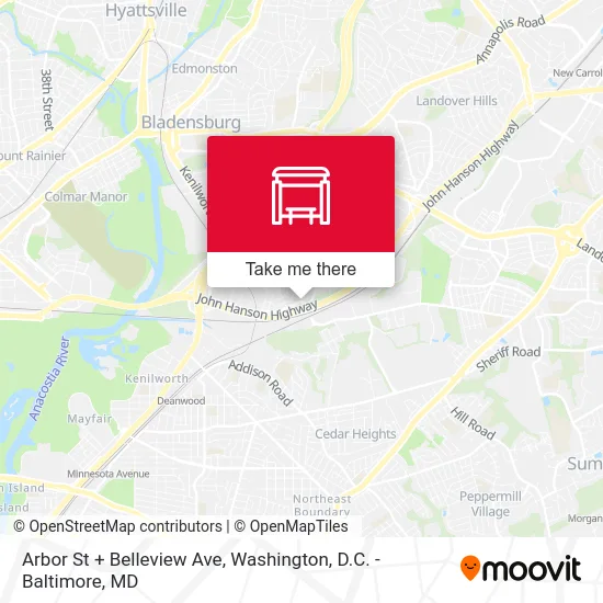 Arbor St + Belleview Ave map