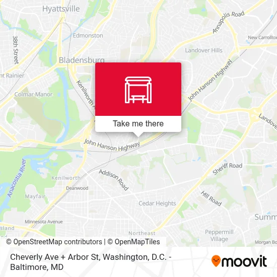 Cheverly Ave + Arbor St map