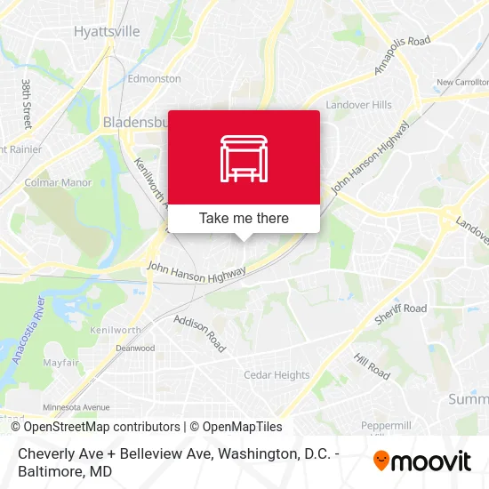 Cheverly Ave + Belleview Ave map