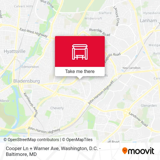 Cooper Ln + Warner Ave map