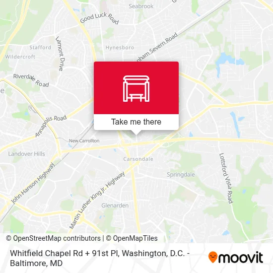 Whitfield Chapel Rd + 91st Pl map