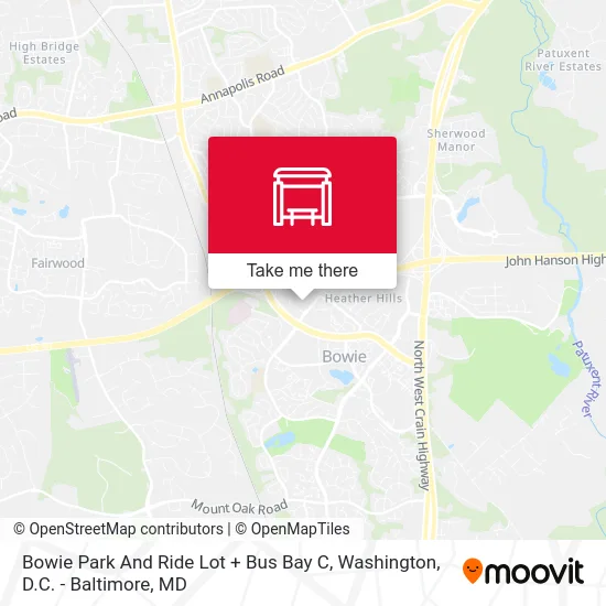 Bowie Park And Ride Lot + Bus Bay C map